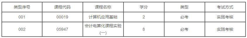 广东2020年自学考试会计(会计电算化)专业专科有几门实践课?